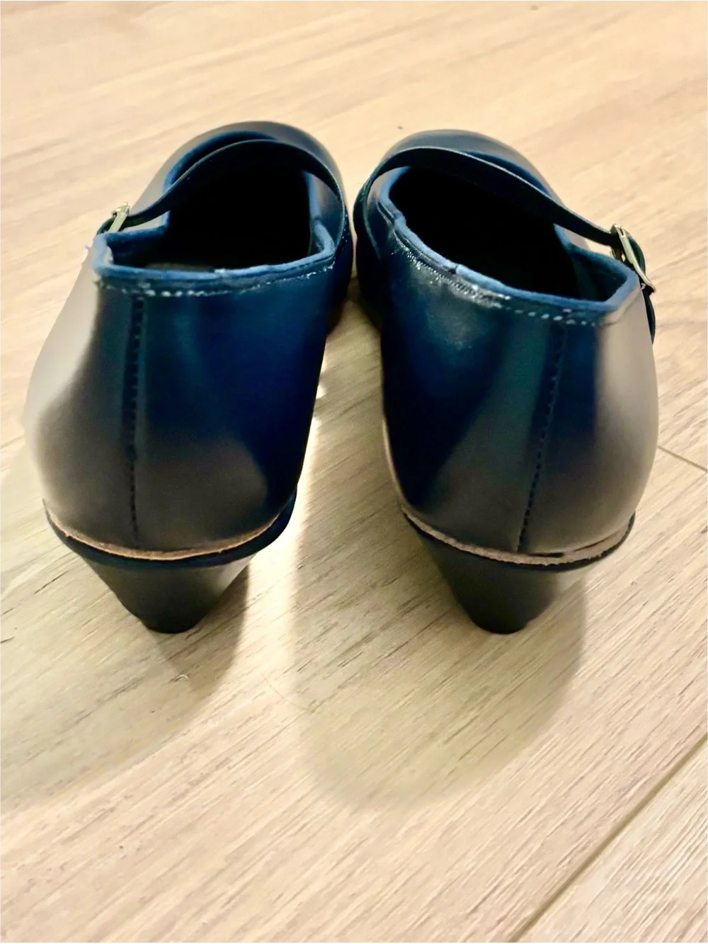 TicTacToes Navy Blue Leather Upper Mary Jane Pumps 1